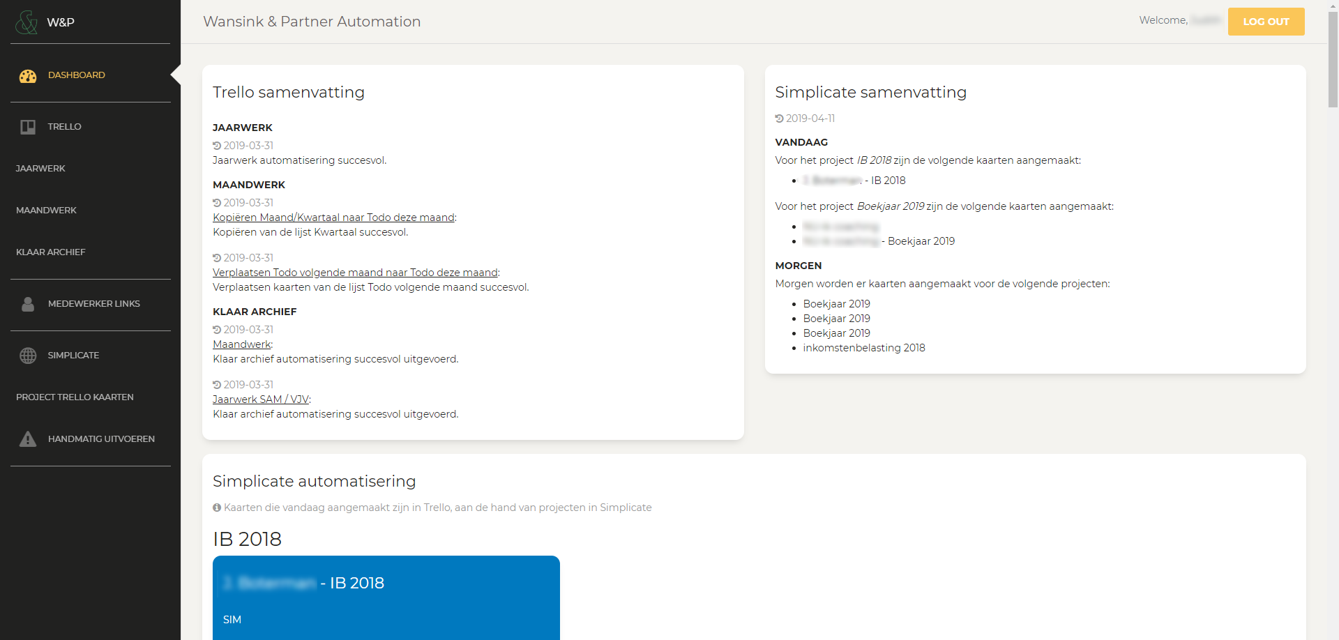 Wansink & Partner Dashboard